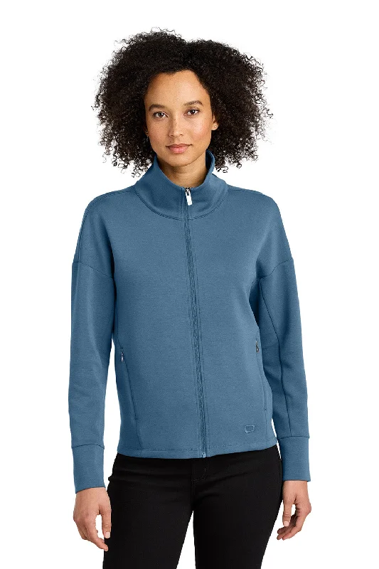 Ogio Womens Transcend Full Zip Sweatshirt w/ Pockets - Mist Blue - New