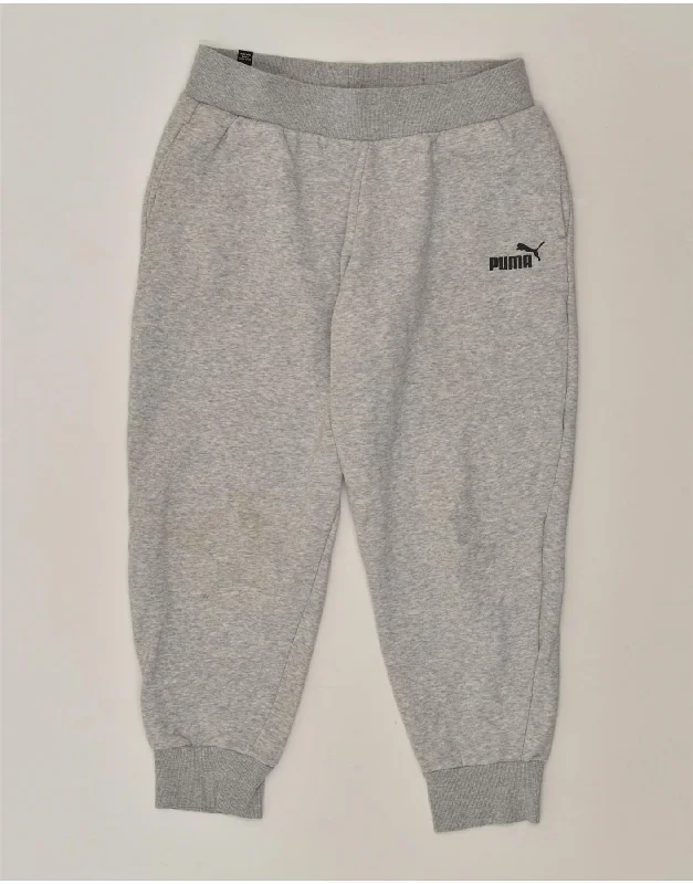 PUMA Womens Tracksuit Trousers Joggers UK 12 Medium Grey Cotton