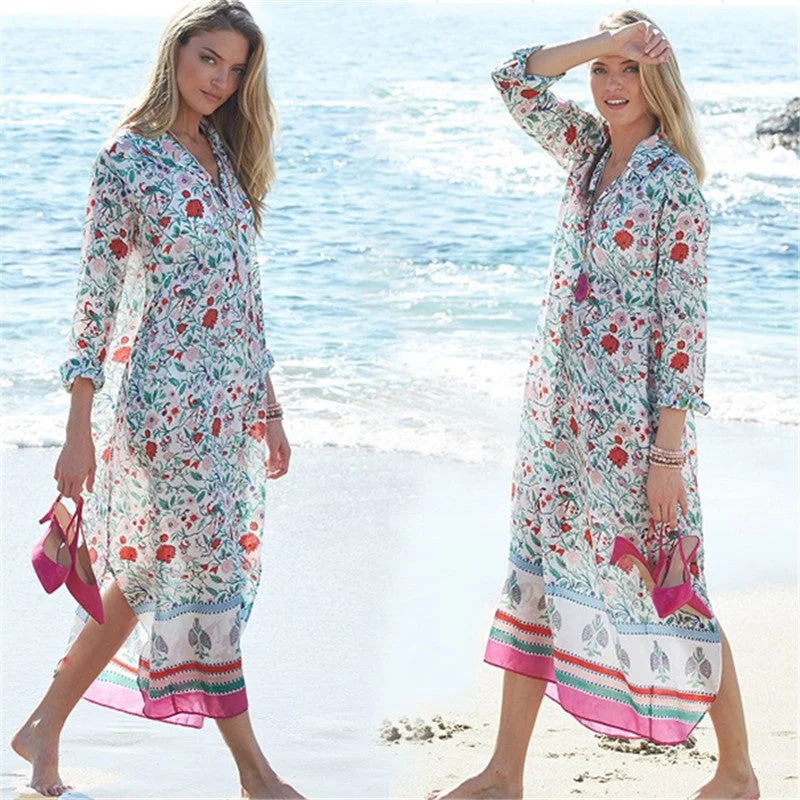 Chiffon Summer Holiday Beach Romper Cover Up Dresses