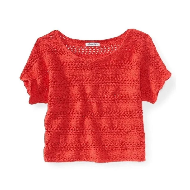 Aeropostale Womens Cropped Ted Knit Sweater