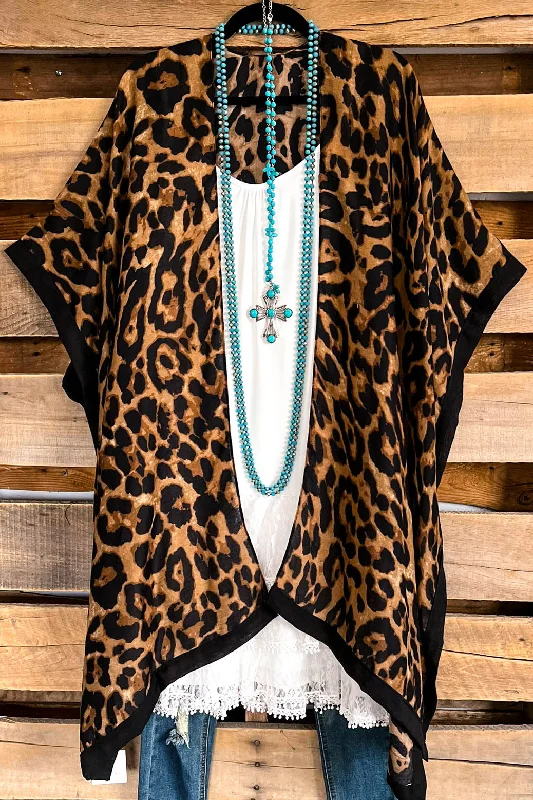 Jungle Leopard Kimono - Br-brown