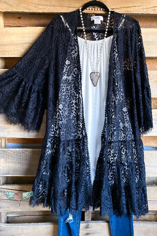 AHB EXCLUSIVE: Lace In Your Arms Cardigan - Black