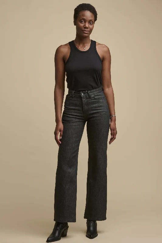 Women's High Rise Wide Leg Jean - Black