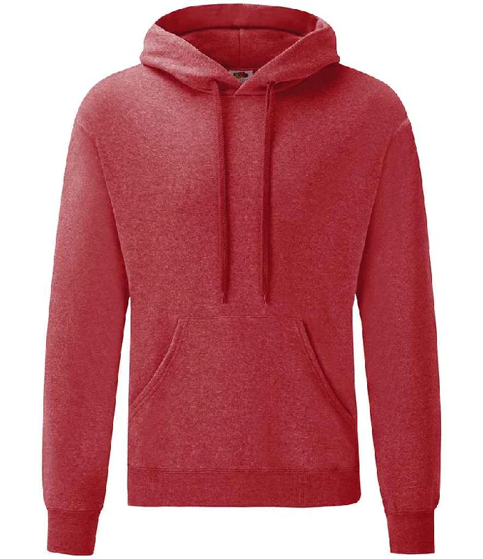 Fruit of the Loom Classic Hooded Sweatshirt | Heather Red