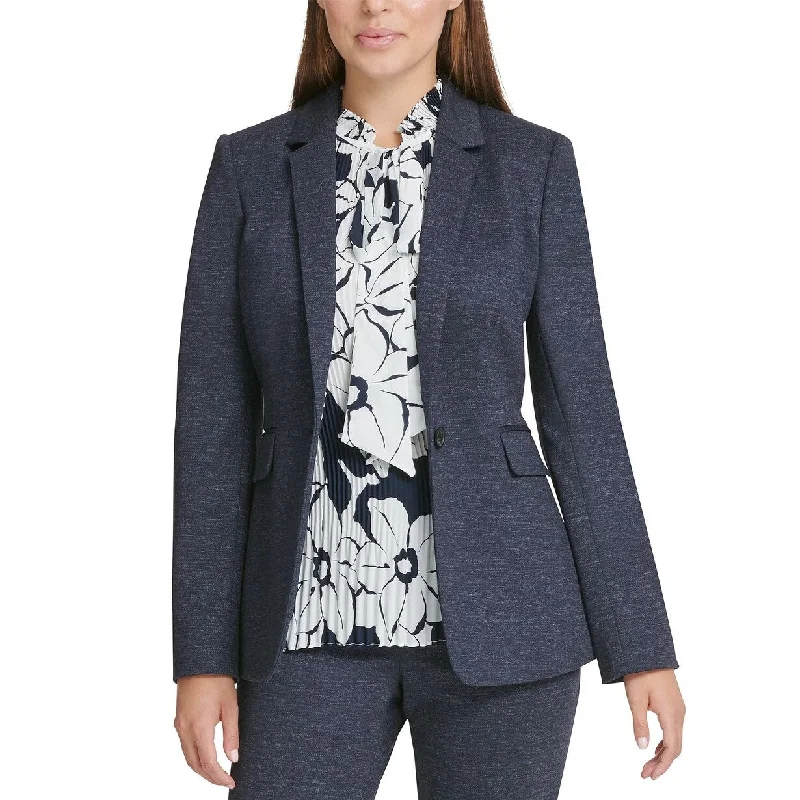 DKNY Women's Knit One Button Blazer Navy Size 2