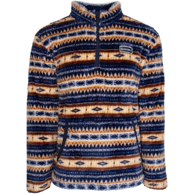 "Hooey Fleece Pullover" Navy/Tan Serape