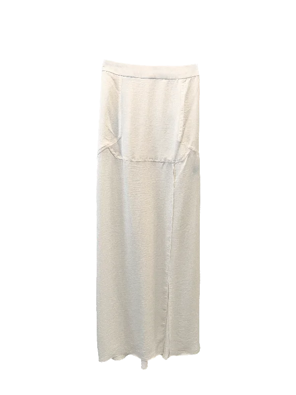 IVORY VEGAN SATIN MAXI SKIRT