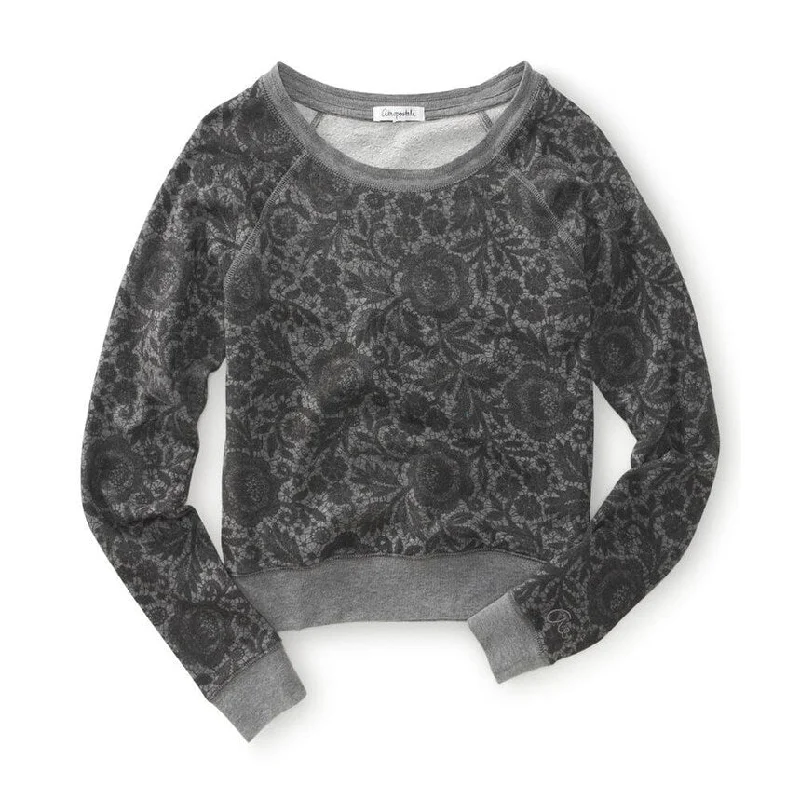 Aeropostale Womens Floral Print Knit Sweater