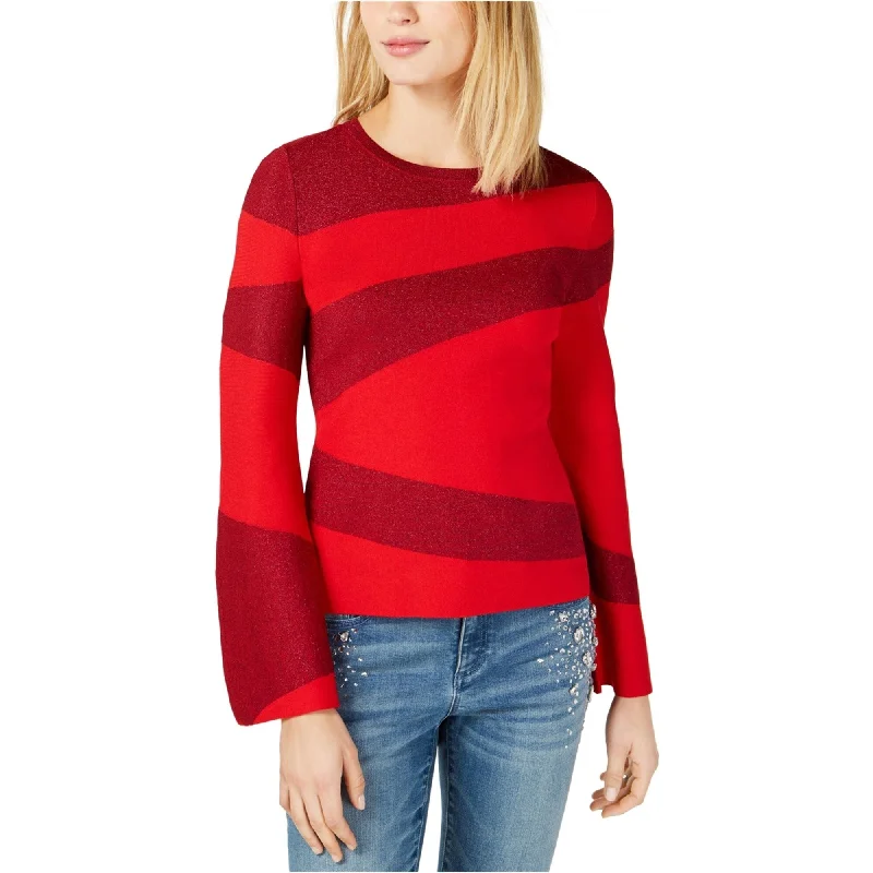 I-N-C Womens Spliced Stripes Pullover Sweater