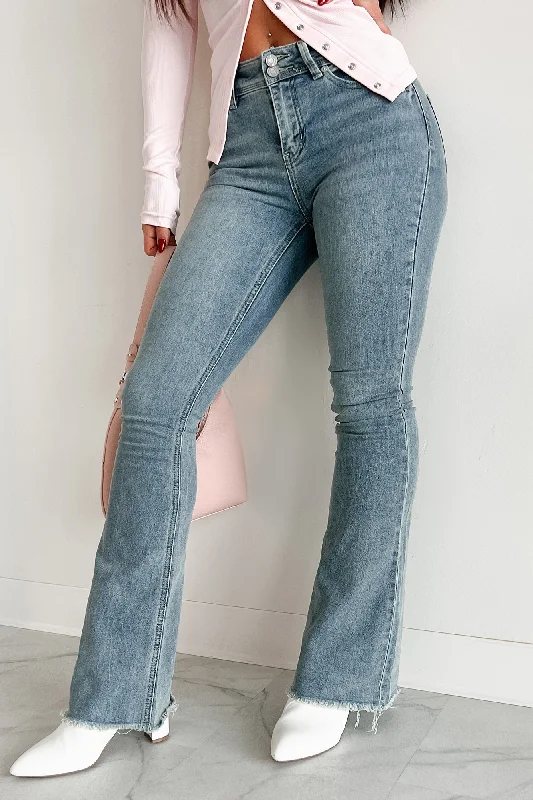 Garrett High Rise Flare Jeans (Medium Blue)