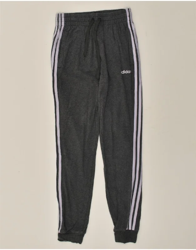 ADIDAS Womens Tracksuit Trousers Joggers Size 4/6 XS Grey Cotton