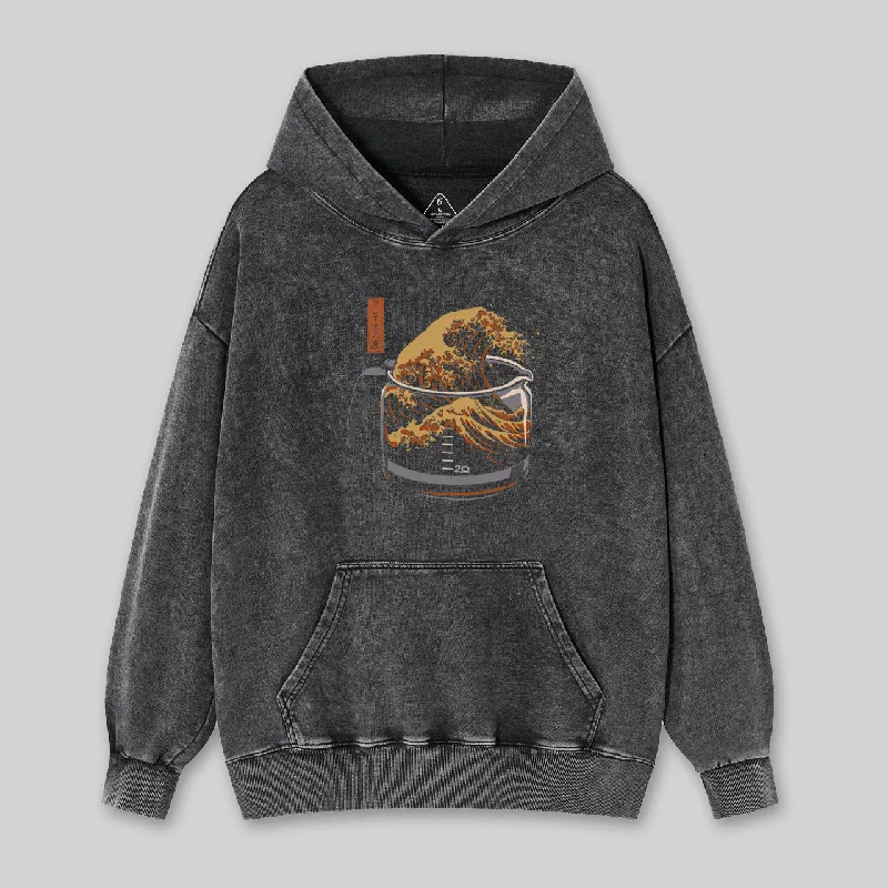 The Great Wave of Coffee Washed Hoodie