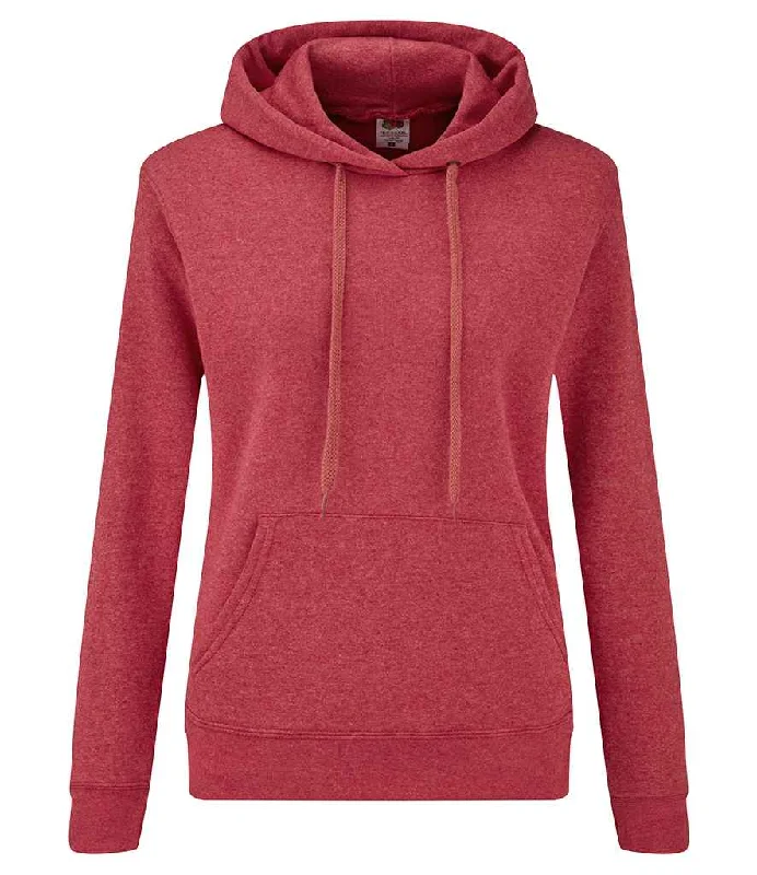 Fruit of the Loom Classic Lady Fit Hooded Sweatshirt | Heather Red