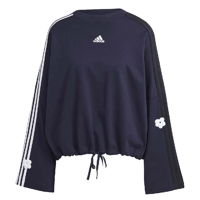 adidas - Women's Chenille Flower Patches 3-Stripes Sweatshirt (IC0012)