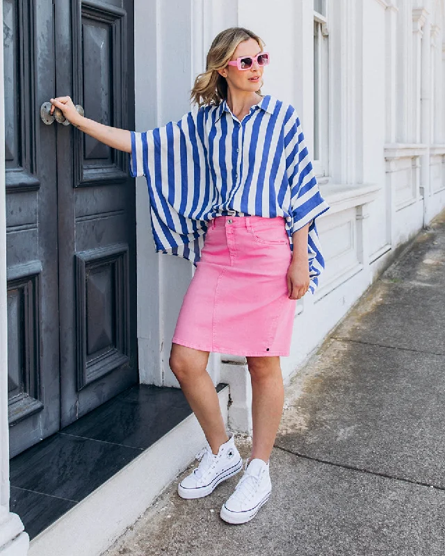 Elm Belle Denim Skirt Strawberry Pink