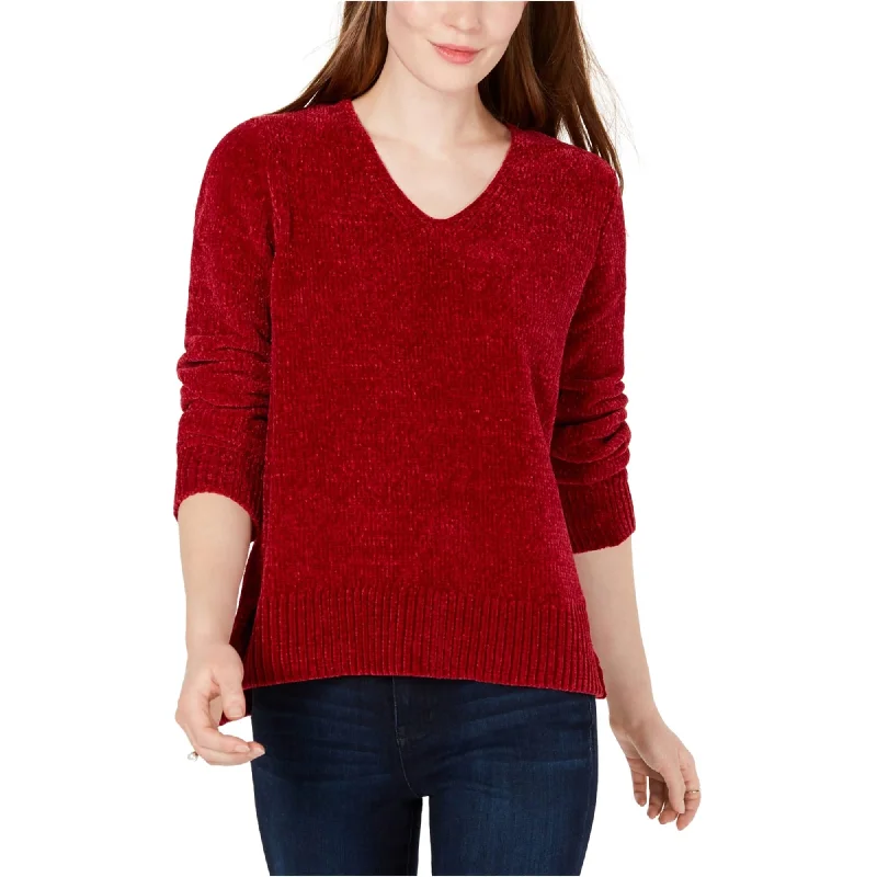 Maison Jules Womens Chenille V-Neck Pullover Sweater