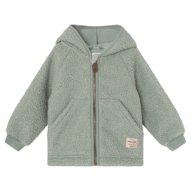 Mini A ture Pale Green Liff Teddy Fleece Jacket