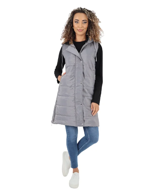 Hooded Zip Mid Length Gillet