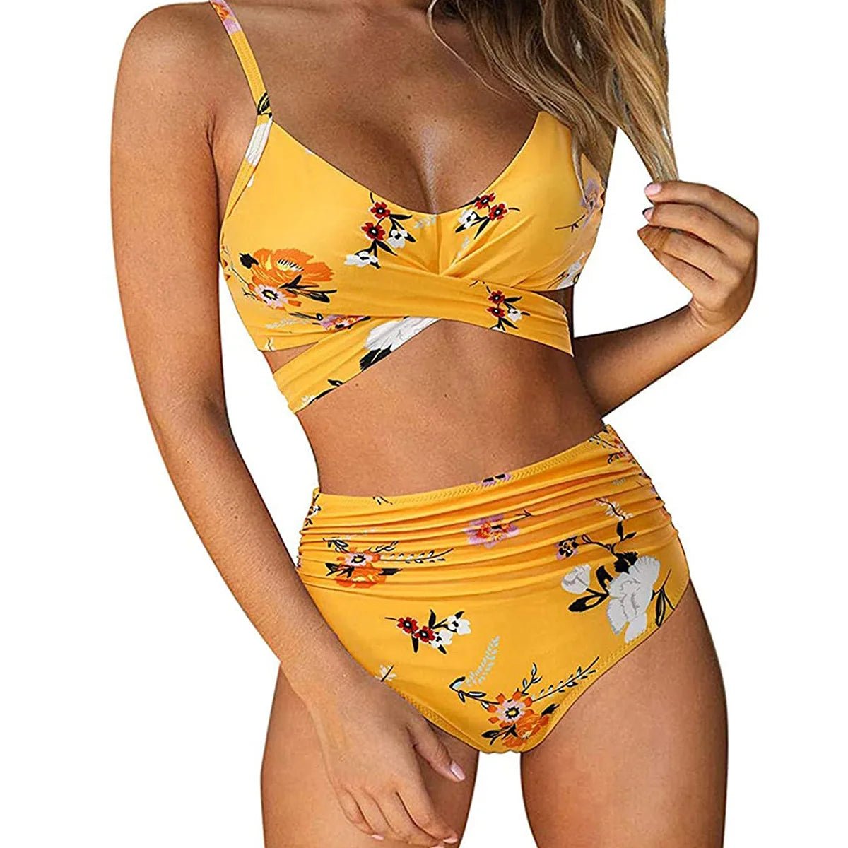 Summer Sexy High Waist 2 Piece Swimsuit for Women - Flattering Design, Quick-Drying Fabric