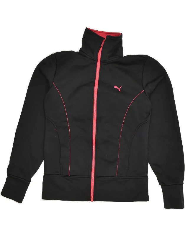 PUMA Womens Tracksuit Top Jacket UK 10 Small Black