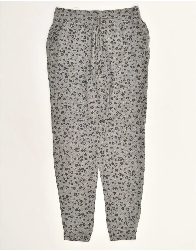 FAT FACE Womens Tracksuit Trousers Joggers UK 12 Medium Grey Floral