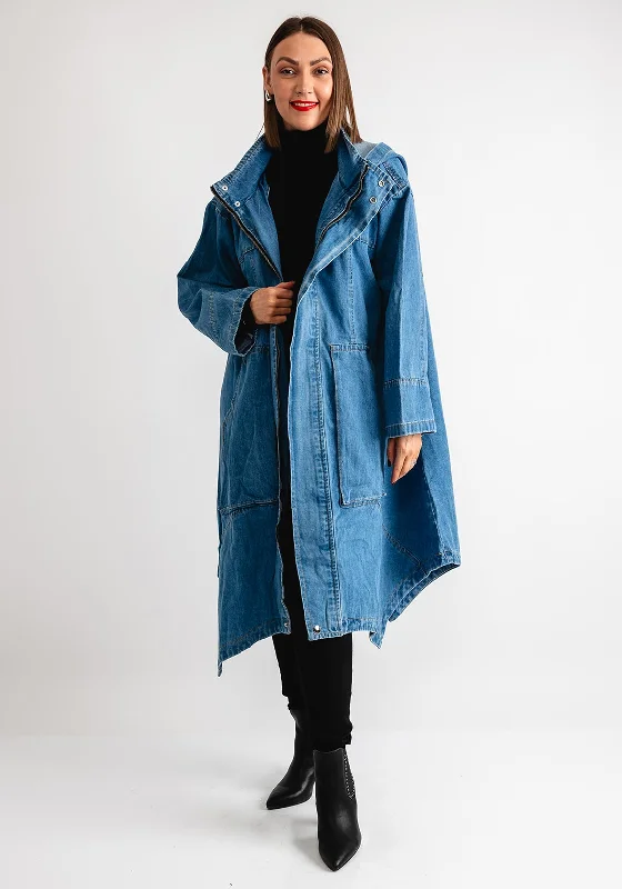 Serafina Collection One Size Denim Coat, Blue Denim