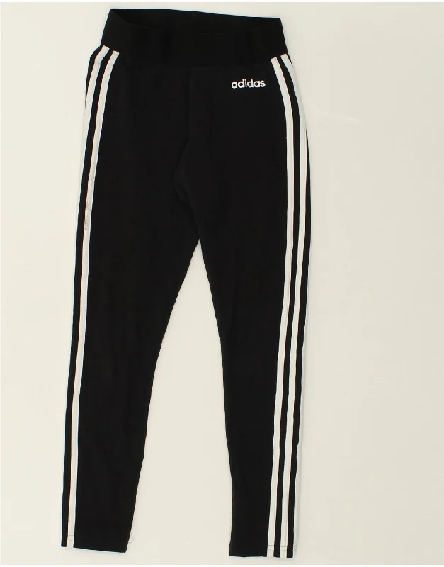 ADIDAS Womens Tracksuit Trousers UK 4 XS Black Cotton