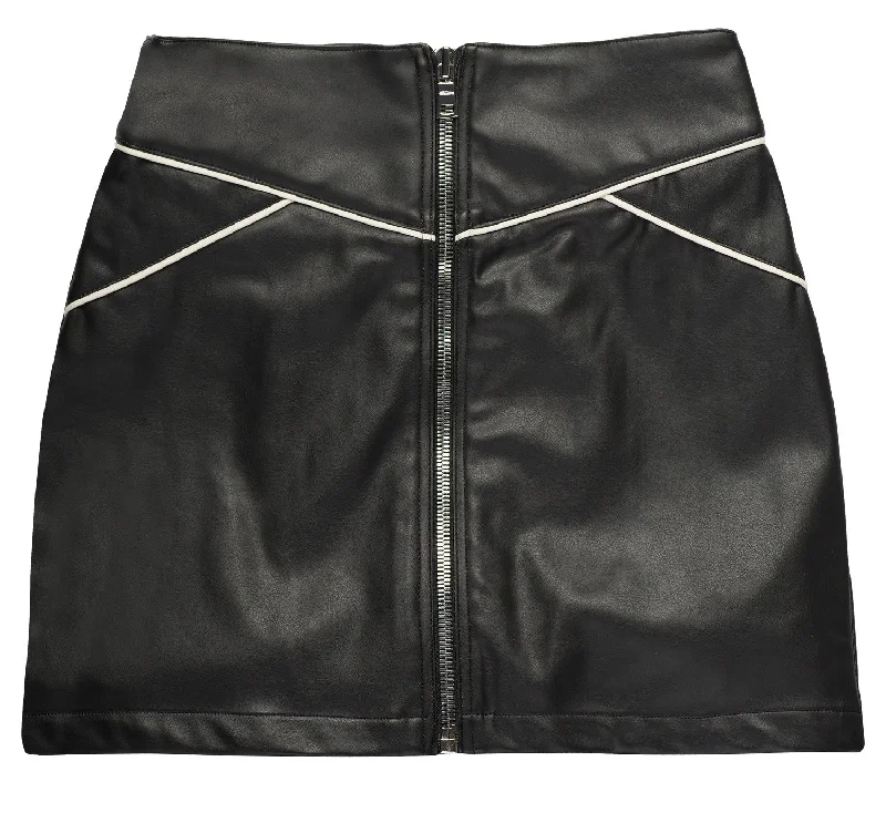 BLACK VEGAN LEATHER MINI SKIRT