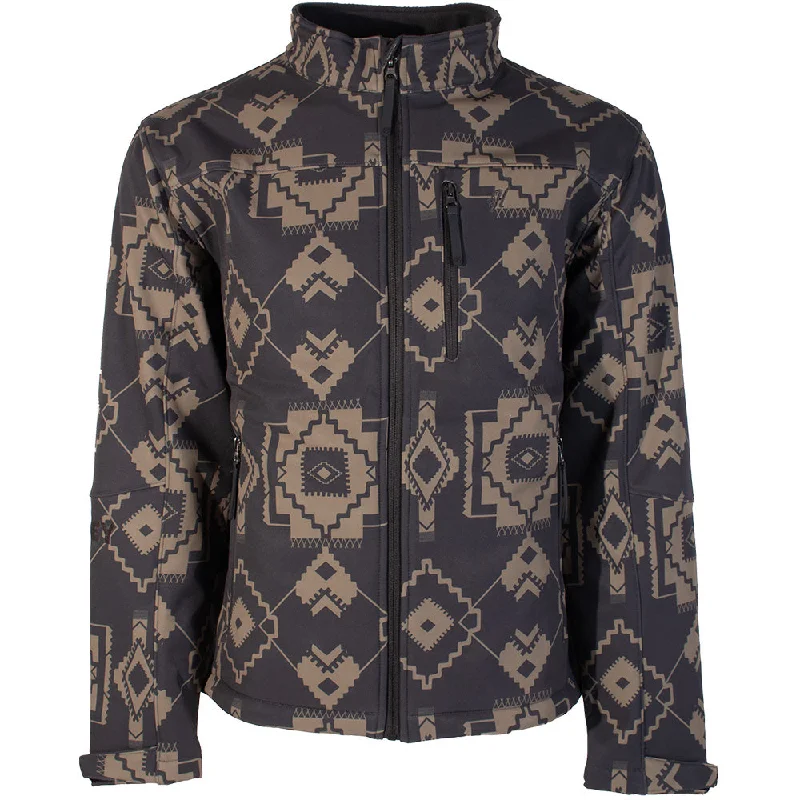 "Hooey Softshell Jacket" Charcoal & Tan/Aztec