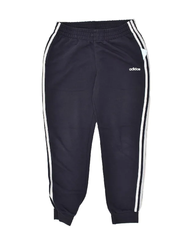 ADIDAS Womens Tracksuit Trousers Joggers UK 16/18 Large Navy Blue Cotton