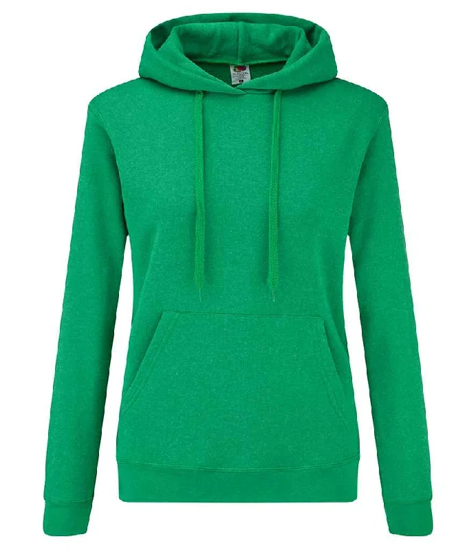 Fruit of the Loom Classic Lady Fit Hooded Sweatshirt | Heather Green