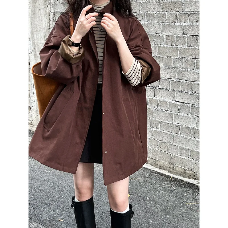 Fashion Stand Collar Oversize Coats