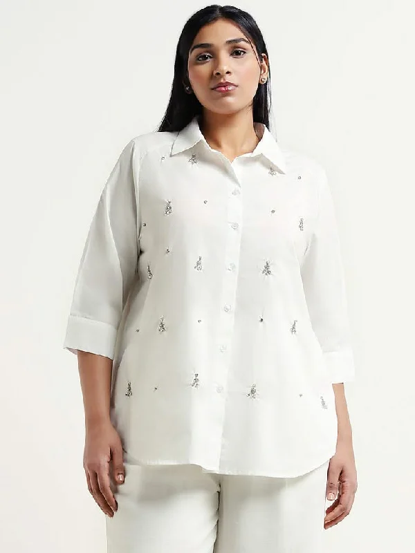 Gia White Embellished Shirt