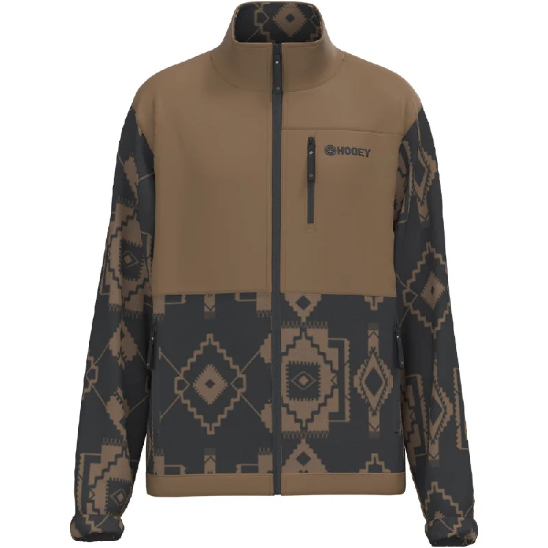 "Hooey Tech Fleece Jacket" Black/Tan Aztec