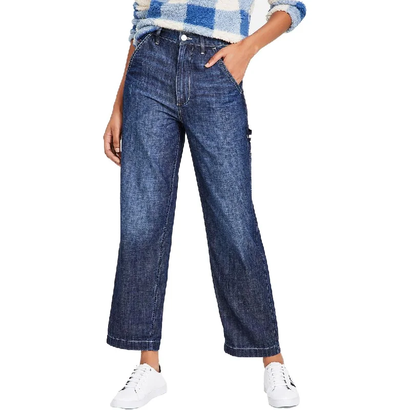 Tommy Jeans Womens High Waist Carpenter Wide Leg Jeans