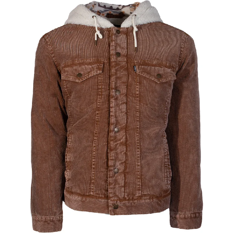 "Hooey Corduroy Hooded Jacket" Tan w/White Sherpa