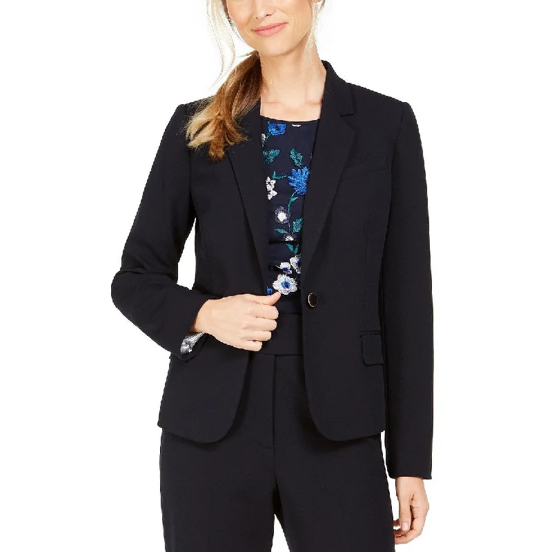 Calvin Klein Women's Single-Button Blazer Blue Size 16