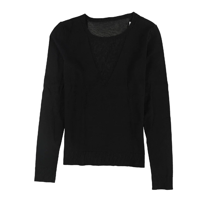 Bar Iii Womens Contrast Neck Knit Sweater