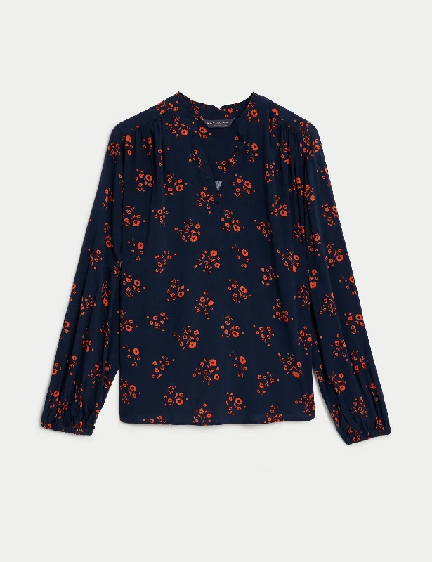 Printed Regular Fit Long Sleeve Blouse