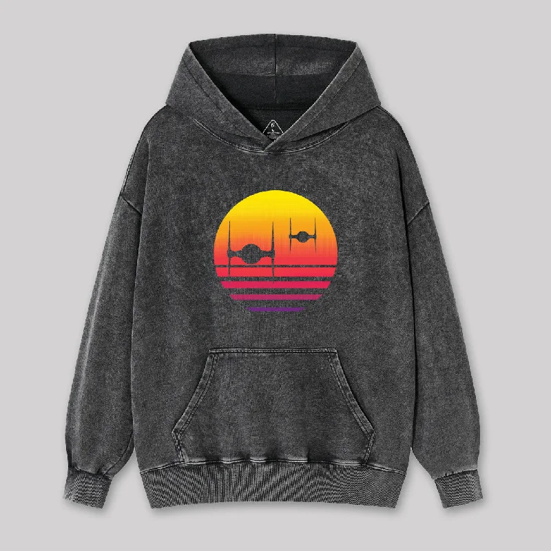 Tie Fighter Sunset Washed Hoodie