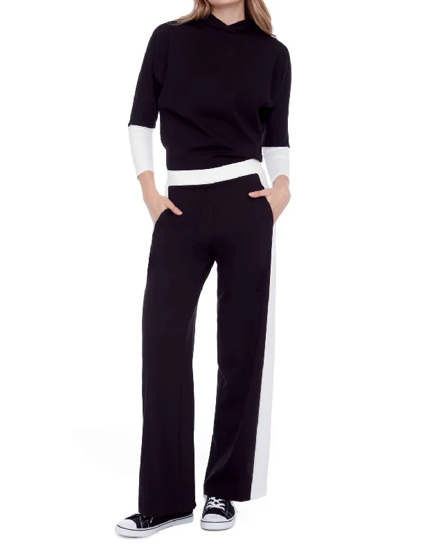 Amanda Ponte Side Panel Pant In Black/cloud