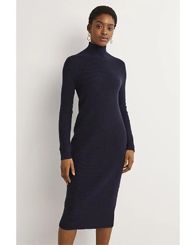 Boden High-Neck Knit Wool & Alpaca-Blend Midi Dress