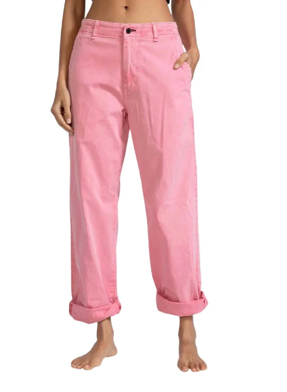 Chino Twill Pant In Washed Pink