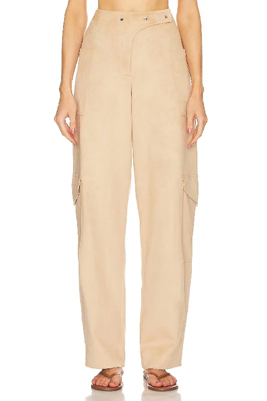 Emilion Pant In Camel Suede