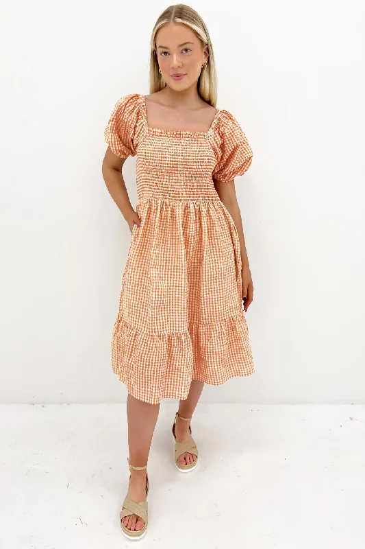 Marlee Midi Dress Mango Gingham