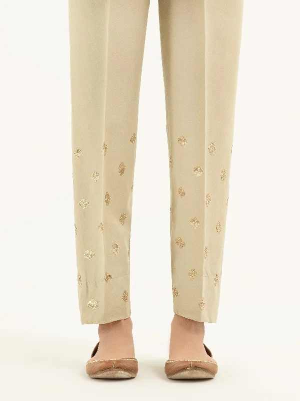 Embroidered Cambric Trousers(Pret)