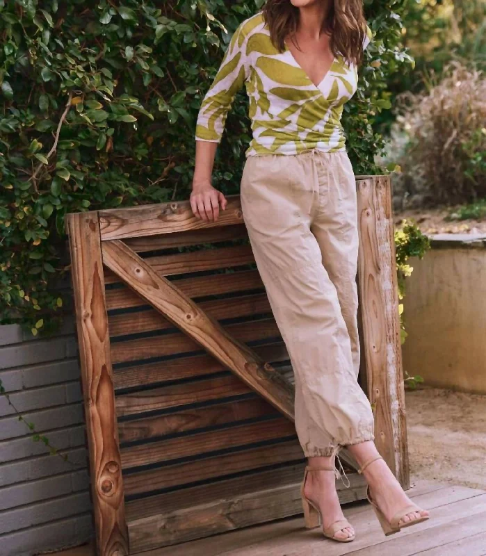 Poplin Parachute Pant In Khaki