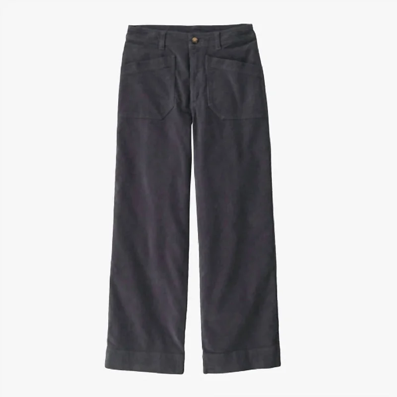 Wide-Leg Cord Pants In Smolder Blue