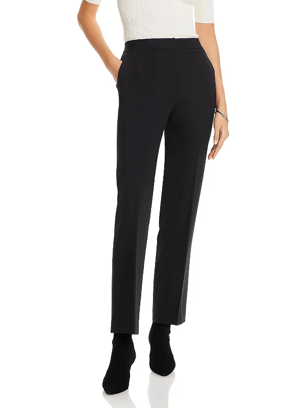 Womens Mid-Rise Office Straight Leg Pants